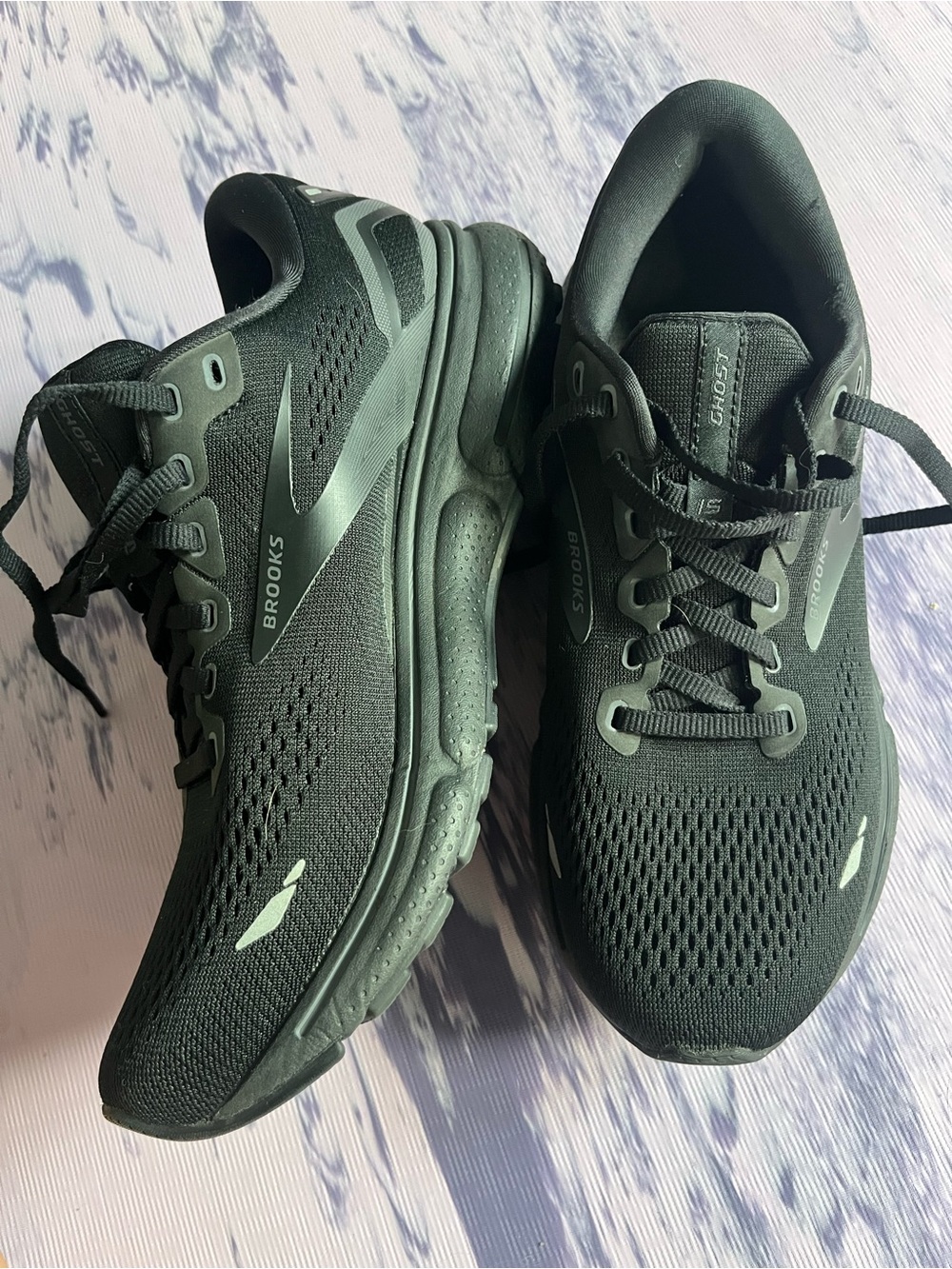 Brooks Running Shoes Womens 9 B Ghost 15 Sneakers Black Lace Up